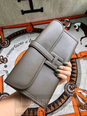 Hermes Jige Elan 29 Swift Clutch Bag Elephant Grey