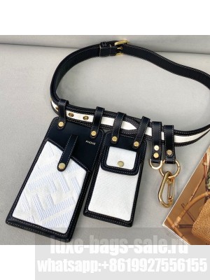 Fendi FF Denim Multi-accessory Pocket Belt Bag White  2021 Collection