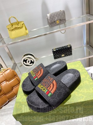 Gucci x The North Face Unisex Slippers Black 2022 Collection