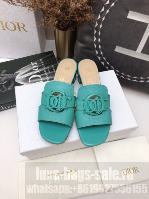 Christian Dior 30 MONTAIGNE 4CM Mule Green Calfskin sandals 2021 Collection