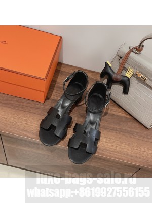 Hermes Ella 5cm in Smooth Leather Black