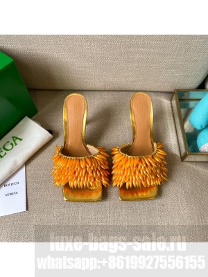 Bottega Veneta Bean Stretch Bead 9cm Sandals Amber Yellow 2021 Collection