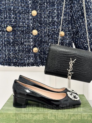 Gucci Logo Embellished 35mm Ballet Flats Black