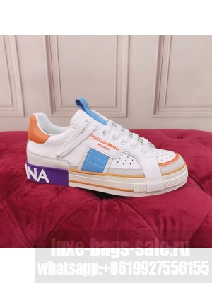 DOLCE & GABBANA UNISEX CALFSKIN 2.ZERO CUSTOM LOW-TOP SNEAKERS WITH CONTRASTING DETAILS 2022 COLLECTION 06