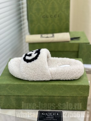 Gucci Women's slipper with Interlocking G White 2021 Collection