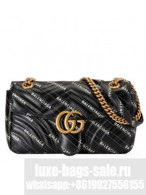Gucci Hacker Project small GG Marmont bag 443497 Black