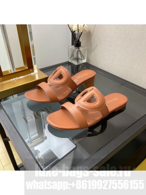 Dior D-CLUB Calfskin Slide Mule Sandals 2022 Collection Brown