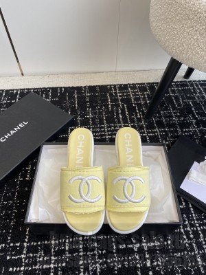 Chanel CC Logo Fabric Slide Mule 2024 09