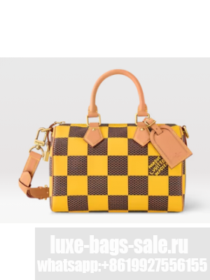 Louis Vuitton Speedy 25 Bandouliere Damier Pop N40585 Yellow