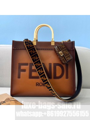 Fendi Sunshine Gradient Leather Medium Shopper Bag Bag Brown  2021 Collection