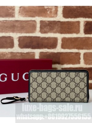 Gucci Canvas Full-Zip Wallet Black