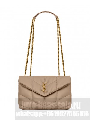 Saint Laurent Toy Puffer In Lambskin Apricot