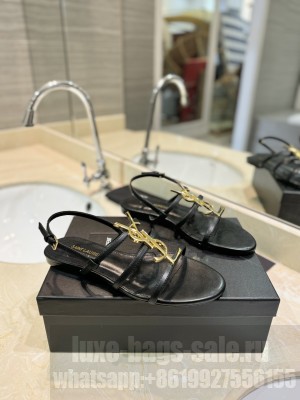Saint Laurent Leather Flat Sandals