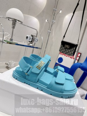 Christian Dior DiorAct Sandal Flat Calfskin Blue 03 2022 Collection