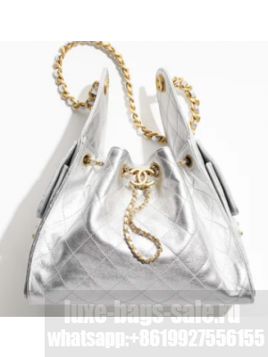 CHANEL 25 SMALL HANDBAG AS5293 Silvery