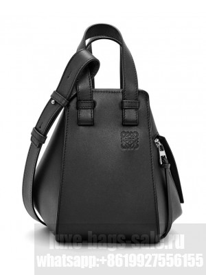 Loewe Compact Hammock Bag In Classic Calfskin Black