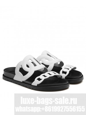 Hermes Unisex Extra Sandal White