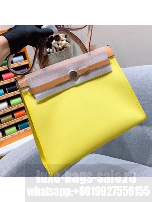 Hermes Herbag Zip 31 Bag in Original Quality Khaki/Yellow