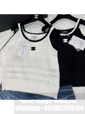 Chanel Knit Vest White/Black 2025