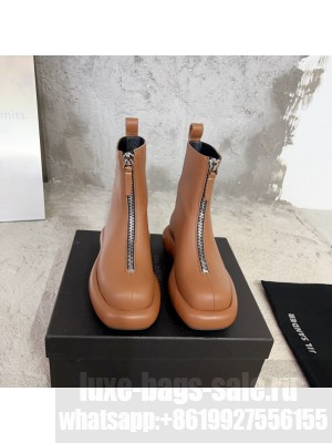 Jil Sander Leather ankle boots with zip closure Brown