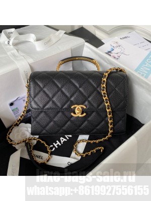 Chanel FLAP BAG WITH TOP HANDLE AS4008 black