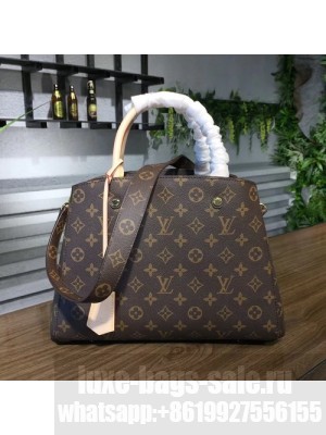 Louis Vuitton Montaigne MM 35cm Bag Monogram Canvas Fall/Winter 2017 Collection M41056, Beige