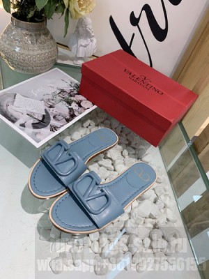 VALENTINO VLOGO SIGNATURE SLIDE SANDALS BLUE 2021 07