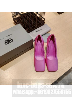BALENCIAGA HEEL 8.5CM VOID D'ORSAY PUMPS SATIN PINK 2022
