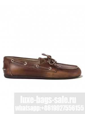 Miumiu Women's Unlined Bleached Leather Loafers Coffee