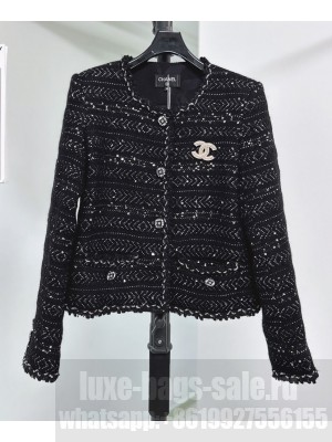 Chanel Women's Tweed Jacket Black