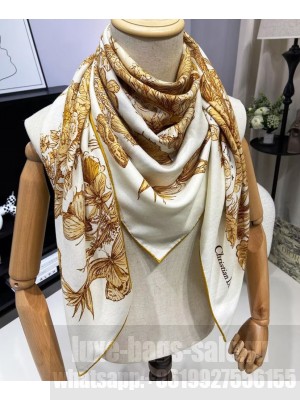 Christian Dior Women's Dior Butterfly Around The World Scarf Golden