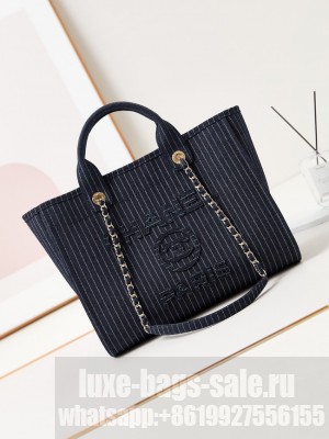 Chanel 24A SHOPPING BAG AS3257 dark blue