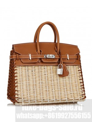 Hermes Birkin 25 Picnic Sellier Coffee