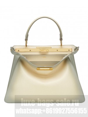 Fendi Peekaboo ISeeU Medium Leather Bag 8BN321 Cream