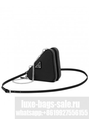 Prada Saffiano Leather Mini Pouch 1NR015 Black