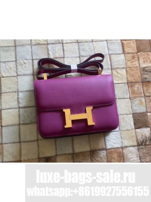 Hermes Constance 18/23 Bag in original Epsom Leather purple