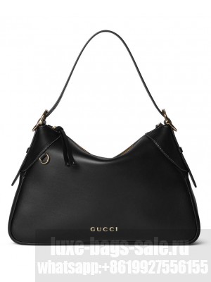 Gucci GG Emblem Medium Shoulder Bag 815217 Black