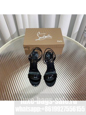 CHRISTIAN LOUBOUTIN Lipqueen 100 Patent Leather Sandal Black