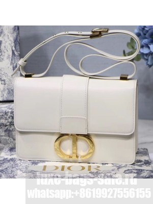 Dior 30 Montaigne CD Flap Bag in Smooth White Calfskin 2019 Collection
