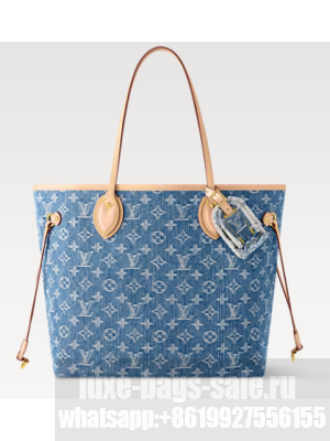 Louis Vuitton NEW Neverfull MM M13192 Denim Blue
