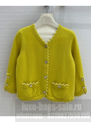 Chanel Women's Cashmere Cardigan Green