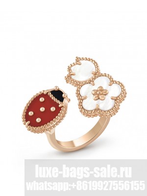Van Cleef & Arpels Women's Lucky Spring Between The Finger Ring Red