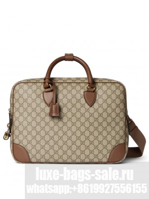 Gucci GG Emblem Series medium briefcase Dark Coffee