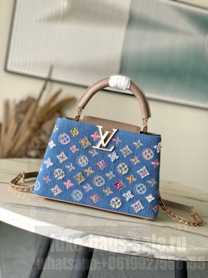Louis Vuitton Capucines BB M12947 gray&Denim Blue