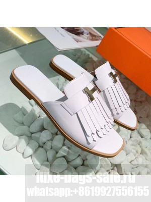 Hermes Calfskin Auteuil Sandal White 2020 Collection