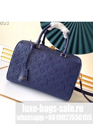 Louis Vuitton Monogram Empreinte Leather Speedy Bandouliere 30 Bag Blue