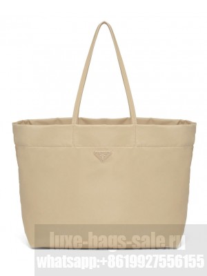 Prada Re-Nylon And Saffiano Leather Tote Bag 1BG107 Apricot