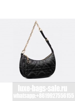 SMALL DIOR CD LOUNGE BAG black Supple Macrocannage Lambskin M2252ONG