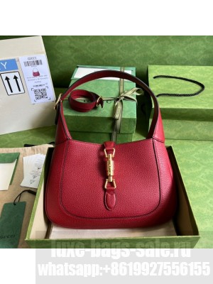 Gucci Jackie 1961 mini natural grain leather hobo bag 637091 red