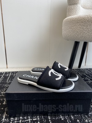 Chanel CC Logo Fabric Slide Mule 2024 01